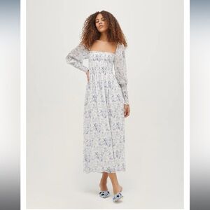 Hill House - The Grace Maxi Nap Dress - Pressed Flowers Georgette - S - Like New